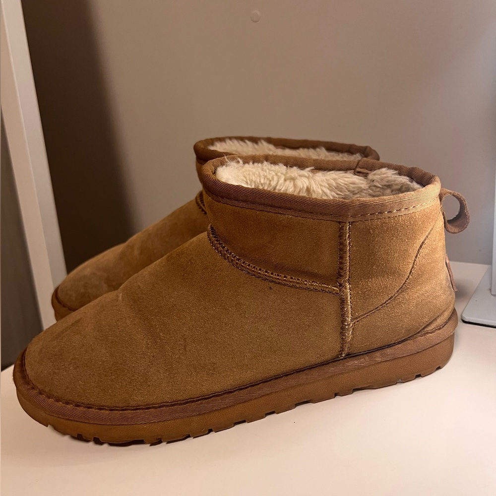 Womens UGGs classic ultra mini boots,in color chestnut.